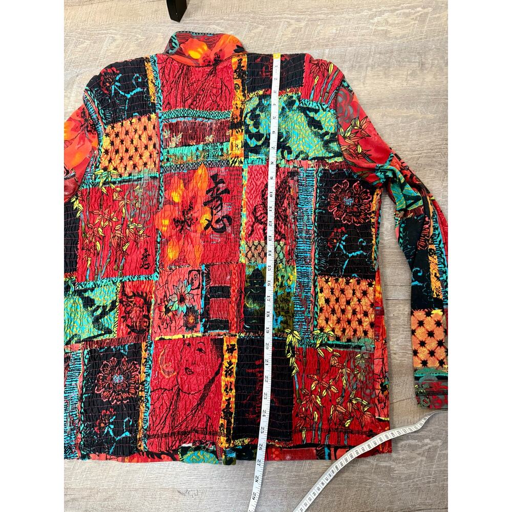 Spa By Chico's Patchwork Boho Knit Lightweight Fr… - image 5